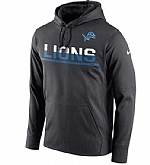 Men's Detroit Lions Nike Sideline Circuit Pullover Performance Hoodie - Anthracite FengYun,baseball caps,new era cap wholesale,wholesale hats